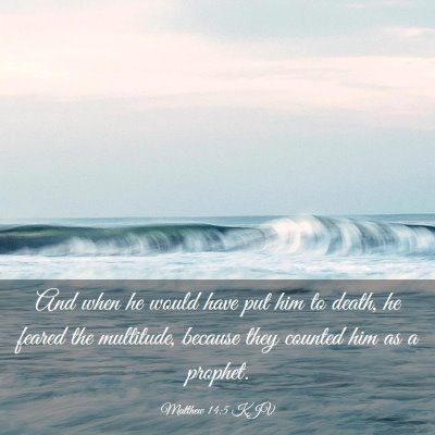 Picture 03 - Matthew 14:5 KJV - And when he would have put him to death, he - Bible Verse Picture