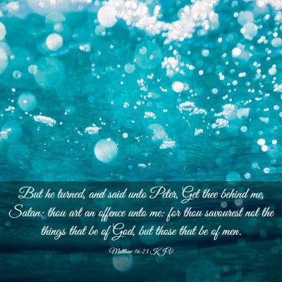 Picture 03 - Matthew 16:23 KJV - But he turned, and said unto Peter, Get thee - Bible Verse Picture