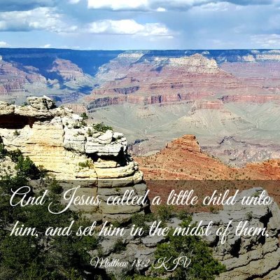 Picture 03 - Matthew 18:2 KJV - And Jesus called a little child unto him, and set - Bible Verse Picture