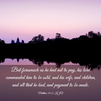 Picture 03 - Matthew 18:25 KJV - But forasmuch as he had not to pay, his lord - Bible Verse Picture