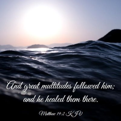 Picture 03 - Matthew 19:2 KJV - And great multitudes followed him; and he healed - Bible Verse Picture