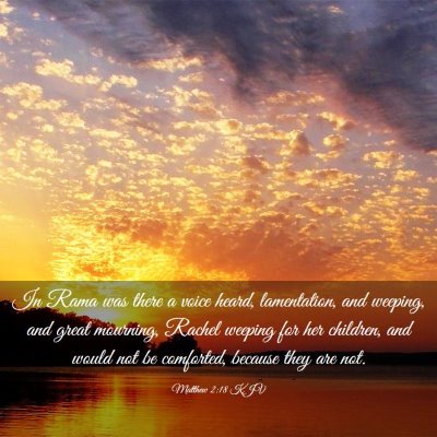 Picture 03 - Matthew 2:18 KJV - In Rama was there a voice heard, lamentation, and - Bible Verse Picture