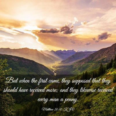 Picture 03 - Matthew 20:10 KJV - But when the first came, they supposed that they - Bible Verse Picture
