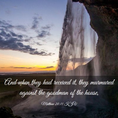 Picture 03 - Matthew 20:11 KJV - And when they had received it, they murmured - Bible Verse Picture