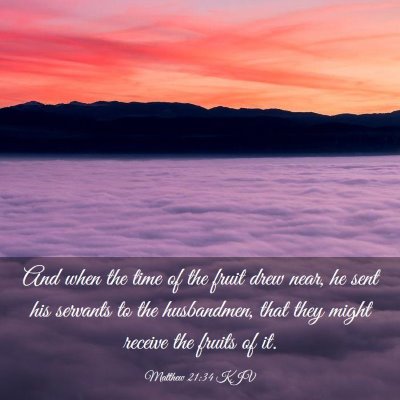 Picture 03 - Matthew 21:34 KJV - And when the time of the fruit drew near, he sent - Bible Verse Picture