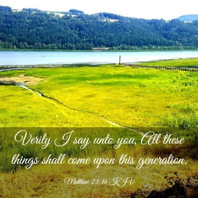 Picture 03 - Matthew 23:36 KJV - Verily I say unto you, All these things shall - Bible Verse Picture