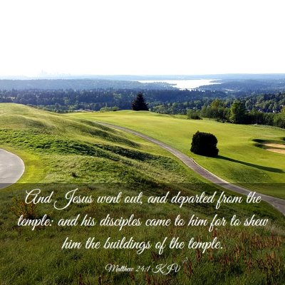 Picture 03 - Matthew 24:1 KJV - And Jesus went out, and departed from the temple: - Bible Verse Picture