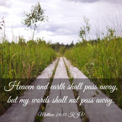 Picture 03 - Matthew 24:35 KJV - Heaven and earth shall pass away, but my words - Bible Verse Picture