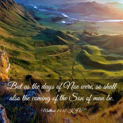Picture 03 - Matthew 24:37 KJV - But as the days of Noe were, so shall also the - Bible Verse Picture