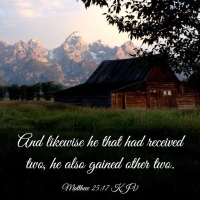 Picture 03 - Matthew 25:17 KJV - And likewise he that had received two, he also - Bible Verse Picture