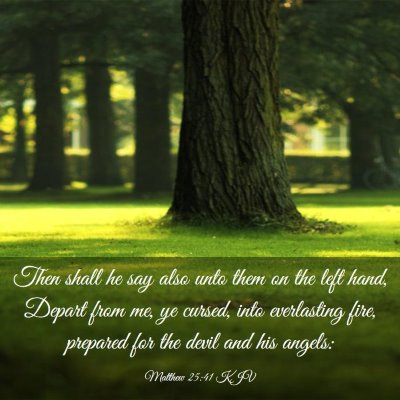 Picture 03 - Matthew 25:41 KJV - Then shall he say also unto them on the left - Bible Verse Picture