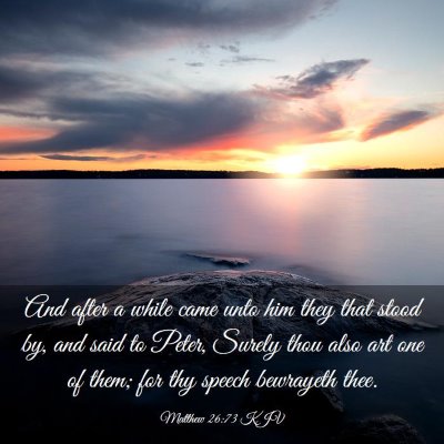 Picture 03 - Matthew 26:73 KJV - And after a while came unto him they that stood - Bible Verse Picture