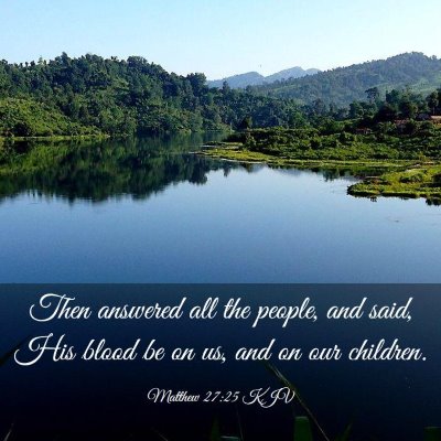 Picture 03 - Matthew 27:25 KJV - Then answered all the people, and said, His blood - Bible Verse Picture
