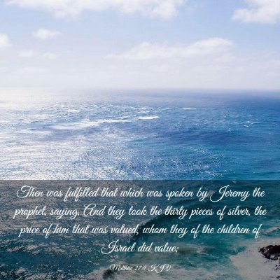 Picture 03 - Matthew 27:9 KJV - Then was fulfilled that which was spoken by - Bible Verse Picture