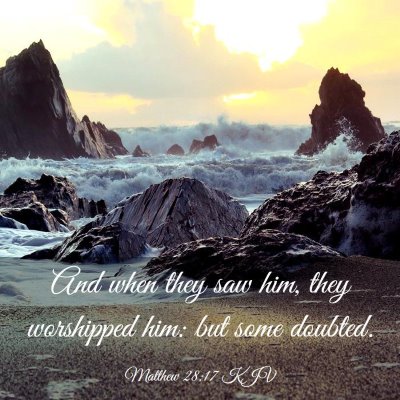 Picture 03 - Matthew 28:17 KJV - And when they saw him, they worshipped him: but - Bible Verse Picture