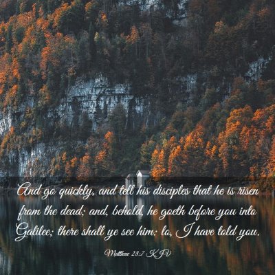 Picture 03 - Matthew 28:7 KJV - And go quickly, and tell his disciples that he is - Bible Verse Picture