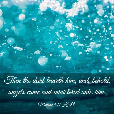 Picture 03 - Matthew 4:11 KJV - Then the devil leaveth him, and, behold, angels - Bible Verse Picture