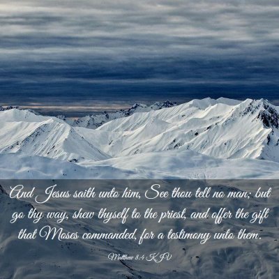 Picture 03 - Matthew 8:4 KJV - And Jesus saith unto him, See thou tell no man; - Bible Verse Picture
