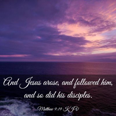 Picture 03 - Matthew 9:19 KJV - And Jesus arose, and followed him, and so did his - Bible Verse Picture
