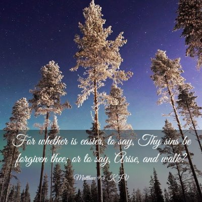 Picture 03 - Matthew 9:5 KJV - For whether is easier, to say, Thy sins be - Bible Verse Picture