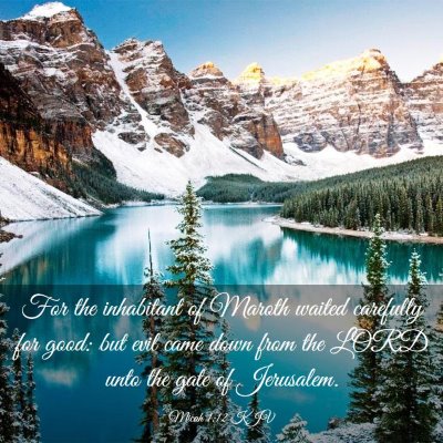 Picture 03 - Micah 1:12 KJV - For the inhabitant of Maroth waited carefully for - Bible Verse Picture