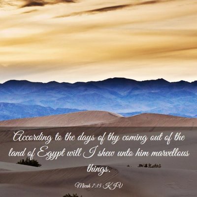 Picture 03 - Micah 7:15 KJV - According to the days of thy coming out of the - Bible Verse Picture
