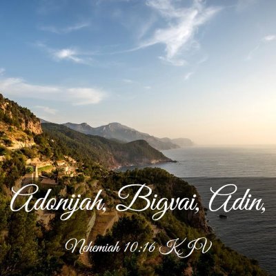 Picture 03 - Nehemiah 10:16 KJV - Adonijah, Bigvai, - Bible Verse Picture
