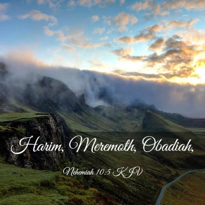 Picture 03 - Nehemiah 10:5 KJV - Harim, Meremoth, - Bible Verse Picture