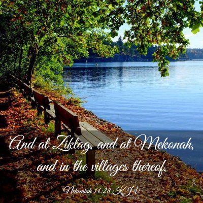 Picture 03 - Nehemiah 11:28 KJV - And at Ziklag, and at Mekonah, and in the - Bible Verse Picture