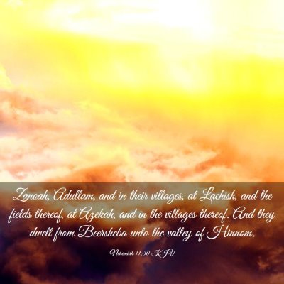 Picture 03 - Nehemiah 11:30 KJV - Zanoah, Adullam, and in their villages, at - Bible Verse Picture