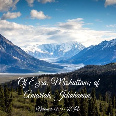Picture 03 - Nehemiah 12:13 KJV - Of Ezra, Meshullam; of Amariah, - Bible Verse Picture