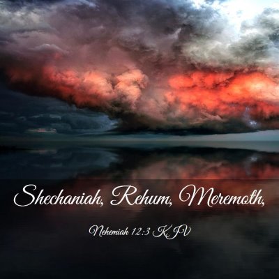 Picture 03 - Nehemiah 12:3 KJV - Shechaniah, Rehum, - Bible Verse Picture