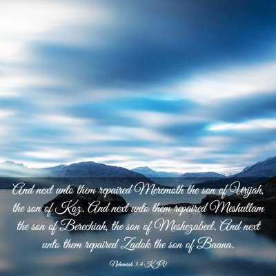 Picture 03 - Nehemiah 3:4 KJV - And next unto them repaired Meremoth the son of - Bible Verse Picture