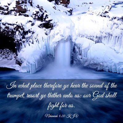 Picture 03 - Nehemiah 4:20 KJV - In what place therefore ye hear the sound of the - Bible Verse Picture