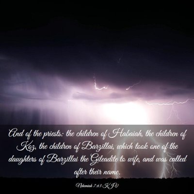 Picture 03 - Nehemiah 7:63 KJV - And of the priests: the children of Habaiah, the - Bible Verse Picture