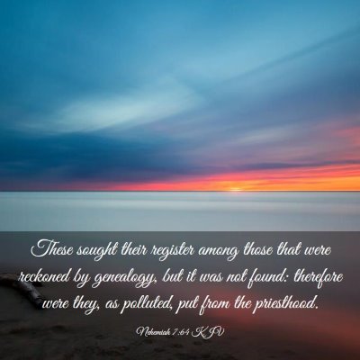 Picture 03 - Nehemiah 7:64 KJV - These sought their register among those that were - Bible Verse Picture