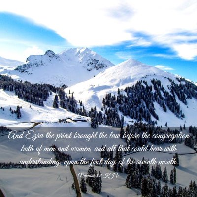 Picture 03 - Nehemiah 8:2 KJV - And Ezra the priest brought the law before the - Bible Verse Picture