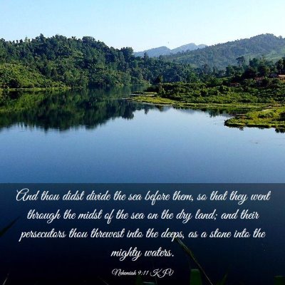 Picture 03 - Nehemiah 9:11 KJV - And thou didst divide the sea before them, so - Bible Verse Picture
