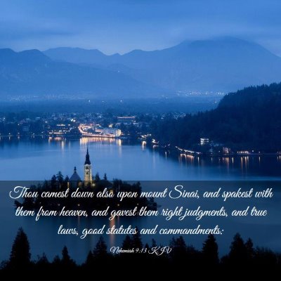 Picture 03 - Nehemiah 9:13 KJV - Thou camest down also upon mount Sinai, and - Bible Verse Picture
