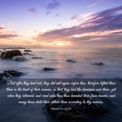 Picture 03 - Nehemiah 9:28 KJV - But after they had rest, they did evil again - Bible Verse Picture