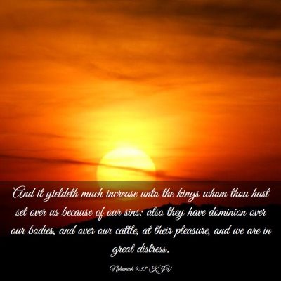 Picture 03 - Nehemiah 9:37 KJV - And it yieldeth much increase unto the kings whom - Bible Verse Picture