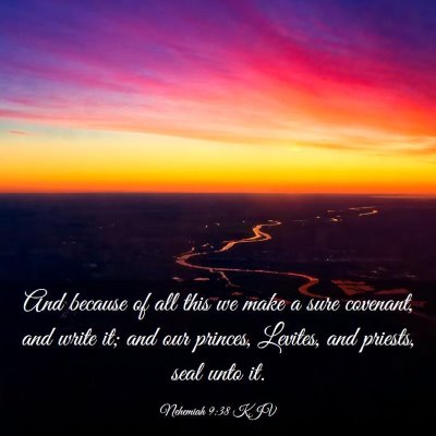 Picture 03 - Nehemiah 9:38 KJV - And because of all this we make a sure covenant, - Bible Verse Picture