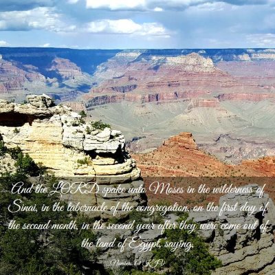 Picture 03 - Numbers 1:1 KJV - And the LORD spake unto Moses in the wilderness - Bible Verse Picture