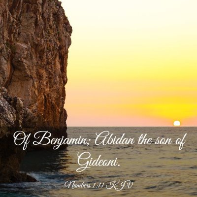 Picture 03 - Numbers 1:11 KJV - Of Benjamin; Abidan the son of - Bible Verse Picture