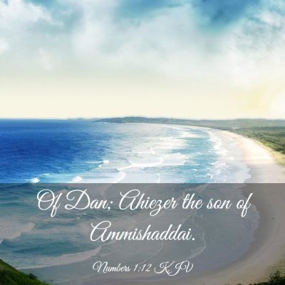 Picture 03 - Numbers 1:12 KJV - Of Dan; Ahiezer the son of - Bible Verse Picture