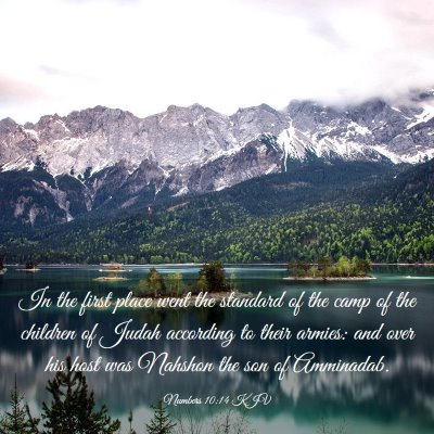 Picture 03 - Numbers 10:14 KJV - In the first place went the standard of the camp - Bible Verse Picture