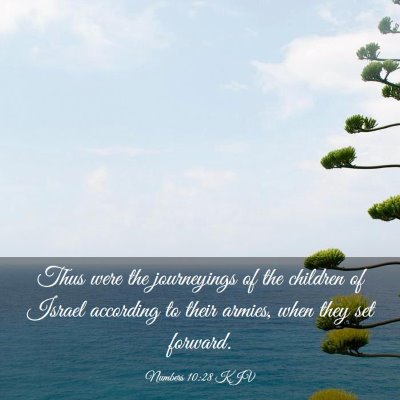 Picture 03 - Numbers 10:28 KJV - Thus were the journeyings of the children of - Bible Verse Picture
