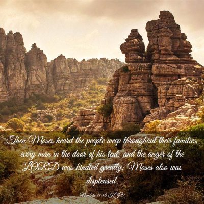 Picture 03 - Numbers 11:10 KJV - Then Moses heard the people weep throughout their - Bible Verse Picture