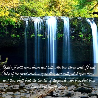 Picture 03 - Numbers 11:17 KJV - And I will come down and talk with thee there: - Bible Verse Picture