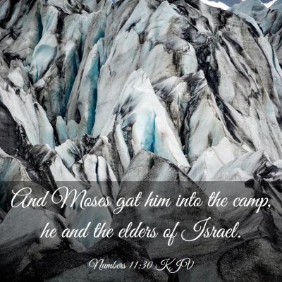 Picture 03 - Numbers 11:30 KJV - And Moses gat him into the camp, he and the - Bible Verse Picture